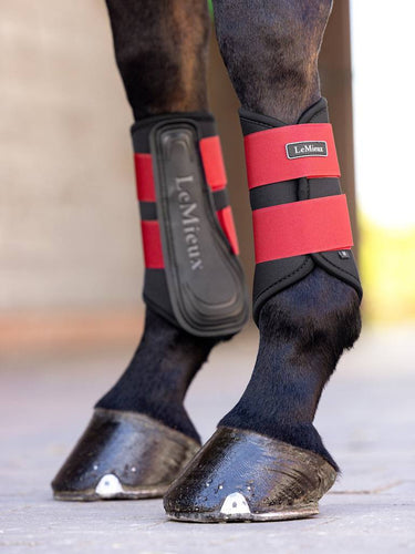 Buy LeMieux Chilli Red Grafter Brushing Boots| Online for Equine