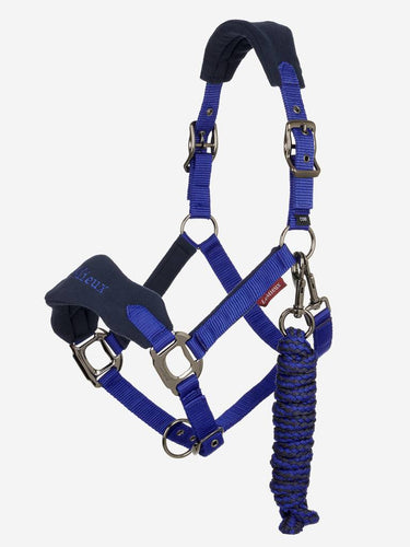 LeMieux Vogue Fleece Navy / Royal Headcollar & Leadrope Set