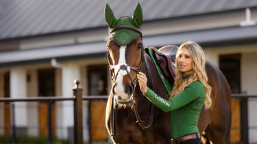 Buy LeMieux Hunter Green Classic Fly Hood | Online for Equine