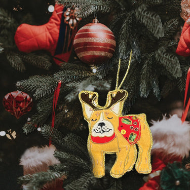 Buy the Equetech French Bulldog Beaded Embroidered Christmas Tree Decoration | Online for Equine